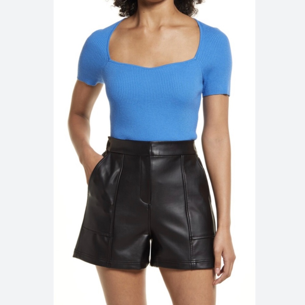 Blue Halogen Sweetheart Neck Rib Sweater